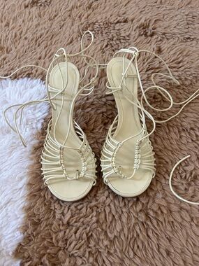 BOTTEGA VENETA Yellow Lagoon Dot Heeled Sandals